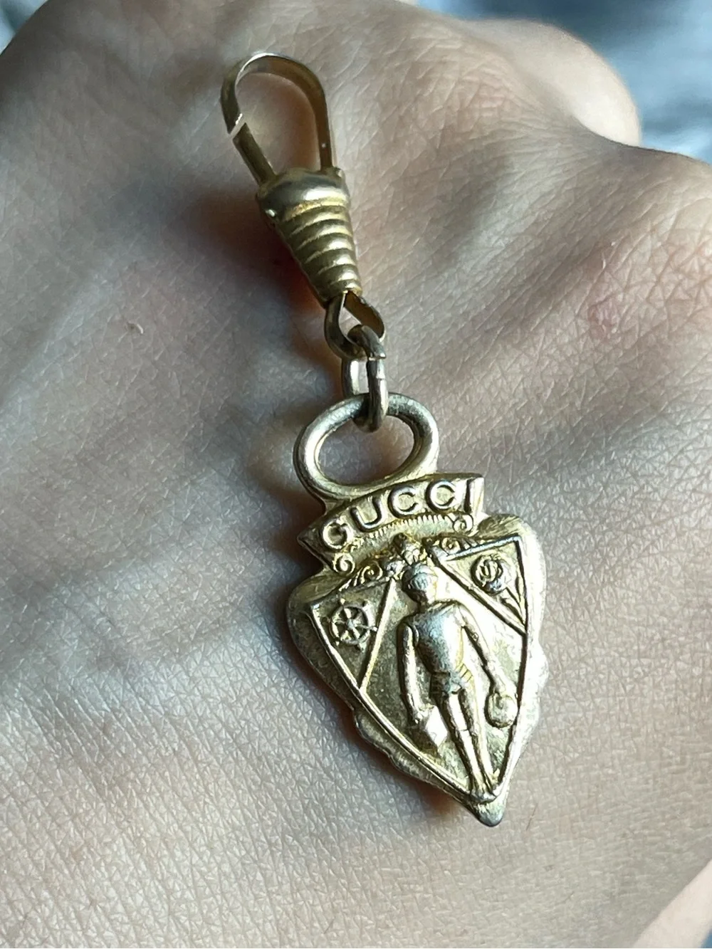 Gucci Gold Shield Emblem Key & Card Holder Charm